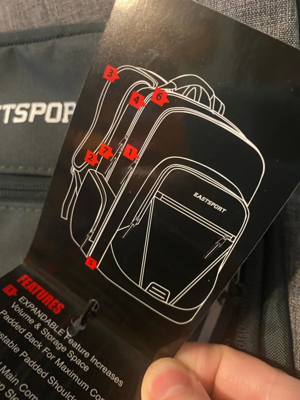 Eastsport Titan 3.0 Grey and Black Everyday Expandable Backpack